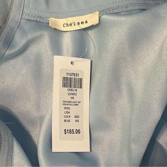 Honey Chelsea Textured Lace Top Dress Light Blue Size XS - Picture 6 of 8